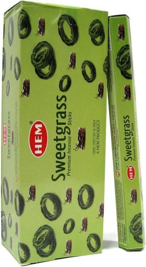 Hem Wierook Sweetgrass Slof (6 pakjes 120 stokjes)