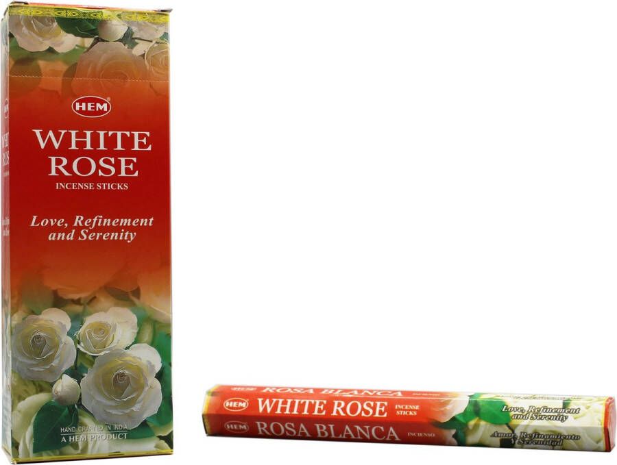 Hem Wierook White Rose Slof (6 pakjes 120 stokjes)