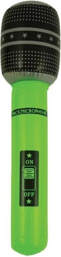 Henbrandt Opblaasbare microfoon neon groen 40 cm Speelgoed microfoon Popster verkleed accessoire Feestartikelen