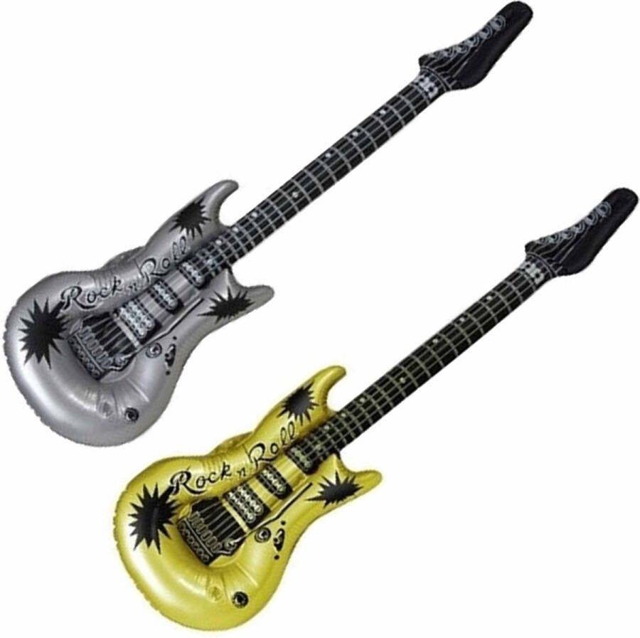 Henbrandt Opblaasbare muziekinstrument gitaren 2x stuks goud zilver 106 cm
