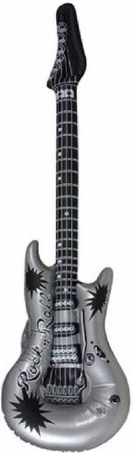 Henbrandt Opblaasbare speelgoed feestartikel gitaar zilver 106 cm muziekinstrumenten