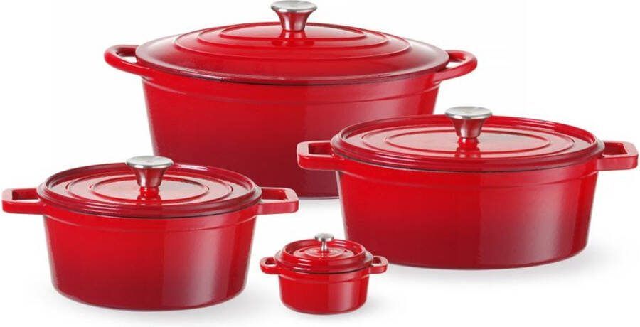 Hendi Braadpan Geëmailleerd Gietijzer 0 27L Rood 130x100x(H)48mm 626856 Horeca & Professioneel