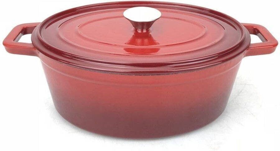 Hendi Braadpan Geëmailleerd Gietijzer 4 4L Rood 365x290x(H)115mm 626849 Horeca & Professioneel
