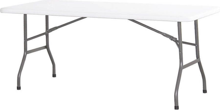 Hendi Campingtafel Wit Inklapbare Tafel Rechthoek Vouwtafel voor Buffet 180x74x(H)74cm