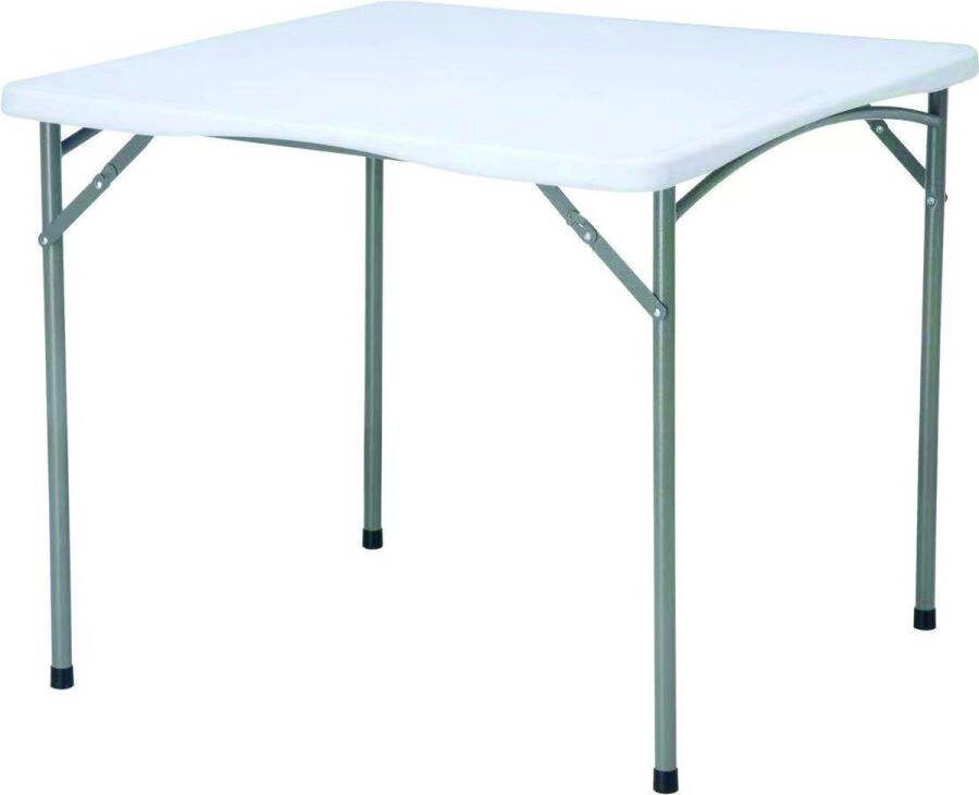 Hendi Campingtafel Wit Inklapbare Tafel Rechthoek Vouwtafel voor Buffet 87x87x(H)74cm