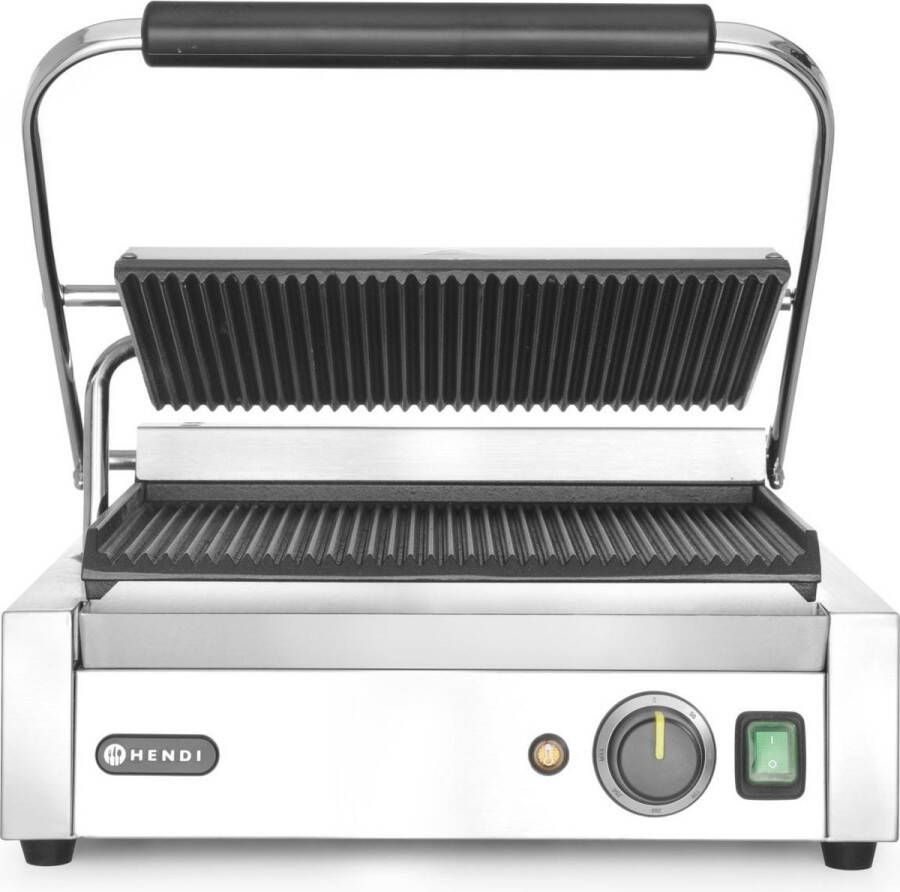 Hendi Contactgrill Horeca Professionele Panini Grill Gegroefd Gegroefd 43x37x(H)21cm