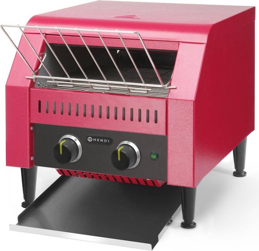 Hendi Doorlooptoaster Rood Dubbele Broodrooster Professional 150 sneetjes p u 230V 2240W 41 8x36 8x(H)38 7cm