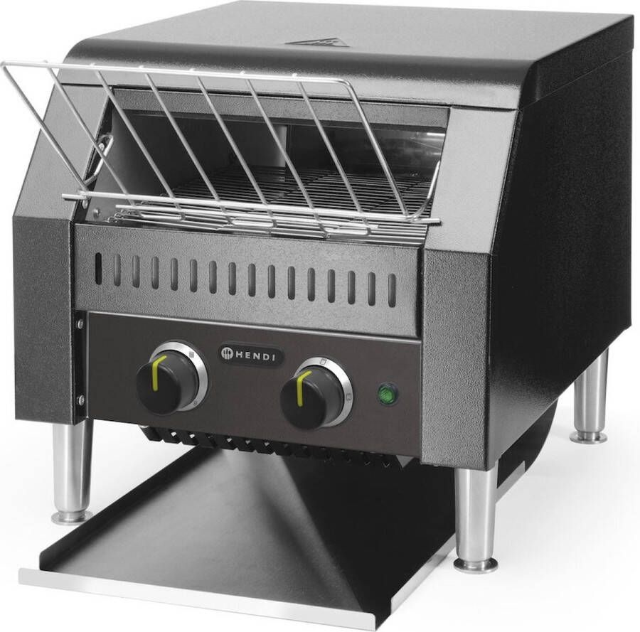Hendi Doorlooptoaster Zwart Dubbele Broodrooster Professional 150 sneetjes p u 230V 2240W 41 8x36 8x(H)38 7cm