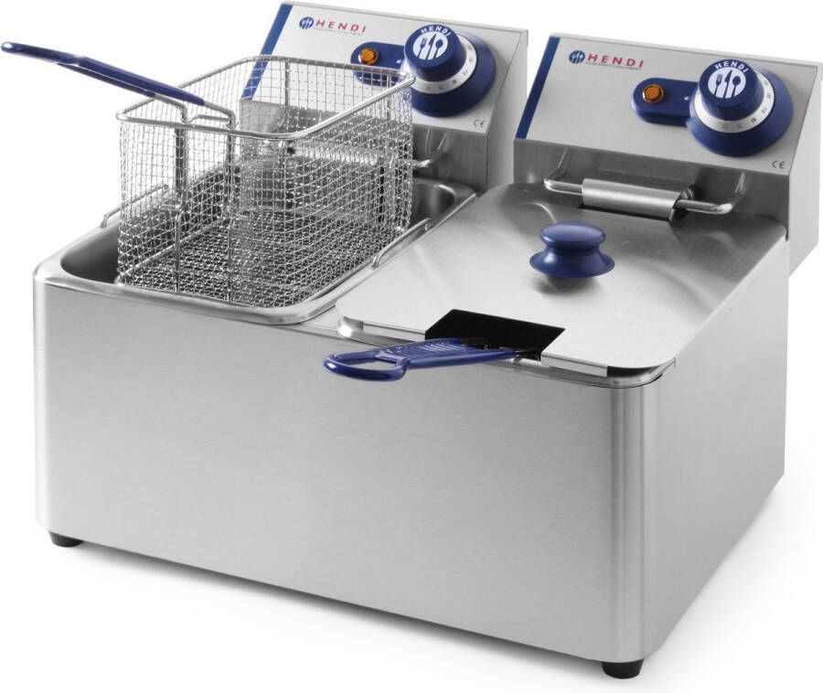 Hendi Frituurpan 2x 6 Liter Dubbele Friteuse Kitchen Line 230V 6 6kW 55x43x(H)29cm