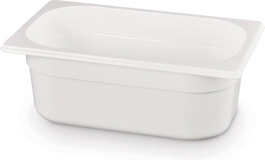 Hendi Gastronormbak polycarbonaat 2 8L wit 265x162x100mm temperatuurbestendig