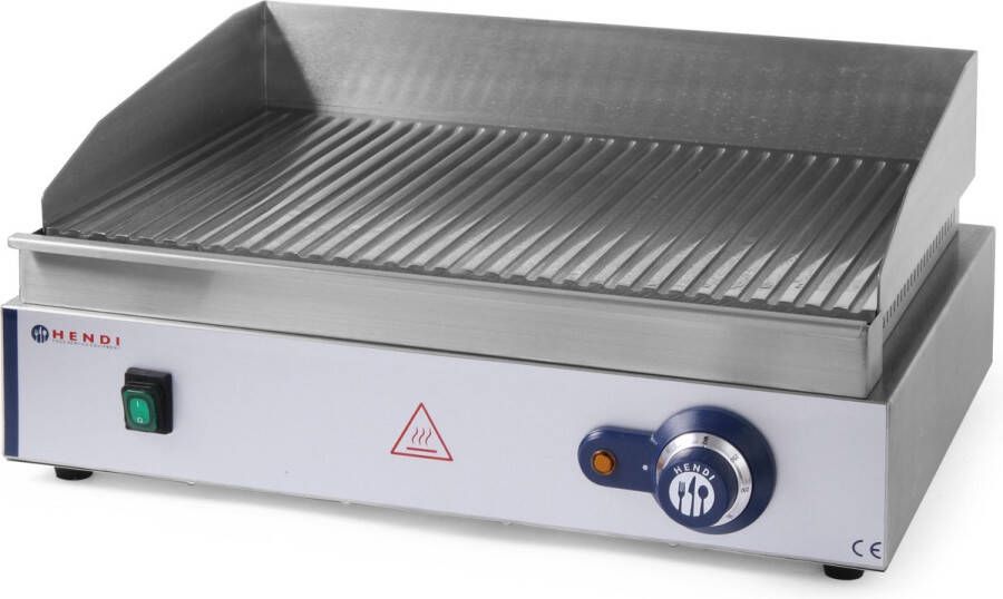 Hendi Geribbelde bakplaat Profi Line roestvast staal traploos instelbaar 550x435 mm
