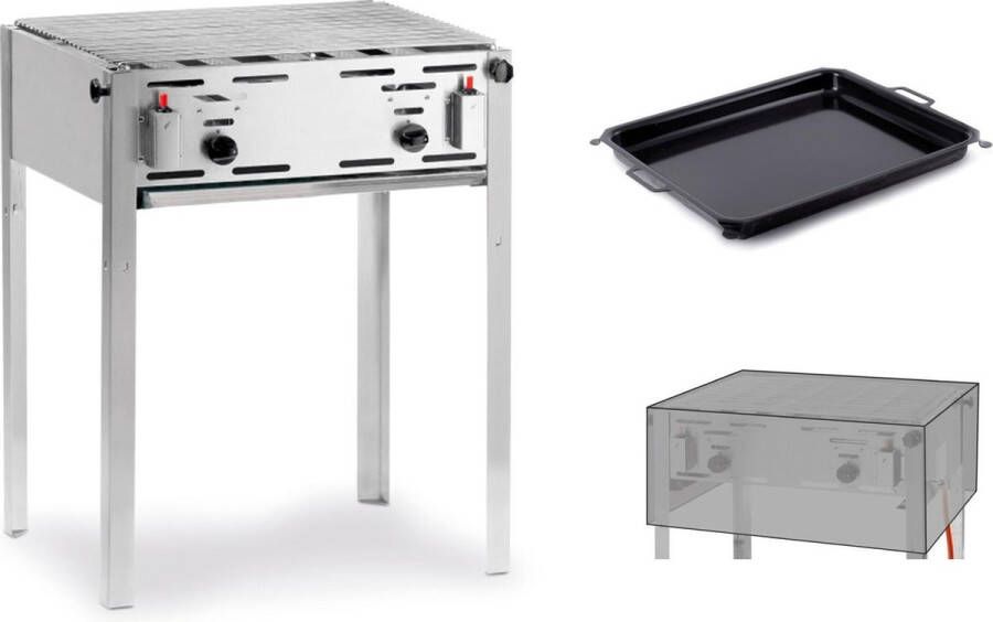 Hendi Grill-Master Maxi Gasbarbecue + Bakplaat + Afdekhoes