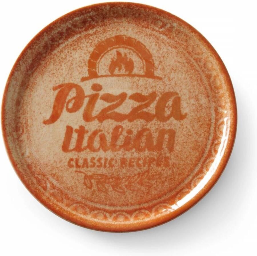 Hendi Pizzabord Geglazuurd Porselein Baksteenrood Ø330 mm Vaatwasmachinebestendig