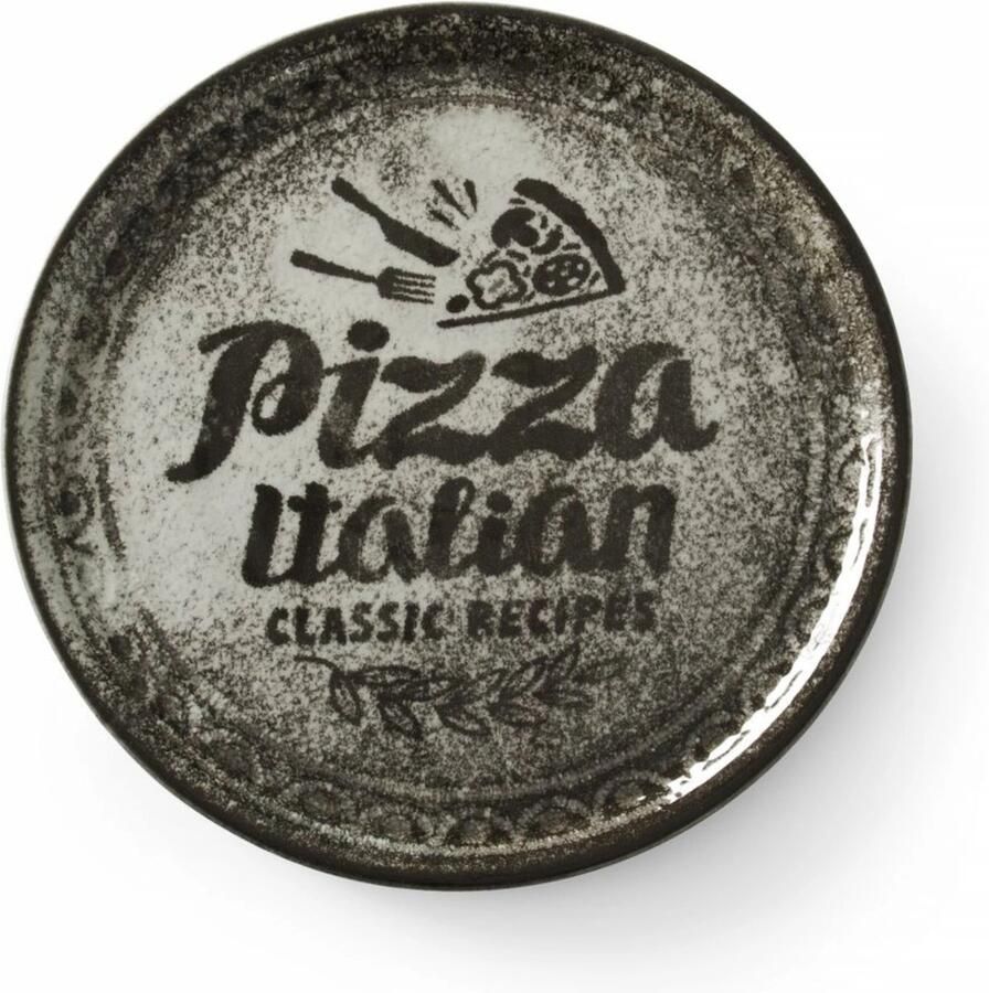 Hendi Pizzabord Geglazuurd porselein Zwart Ø 310 mm Vaatwasmachinebestendig