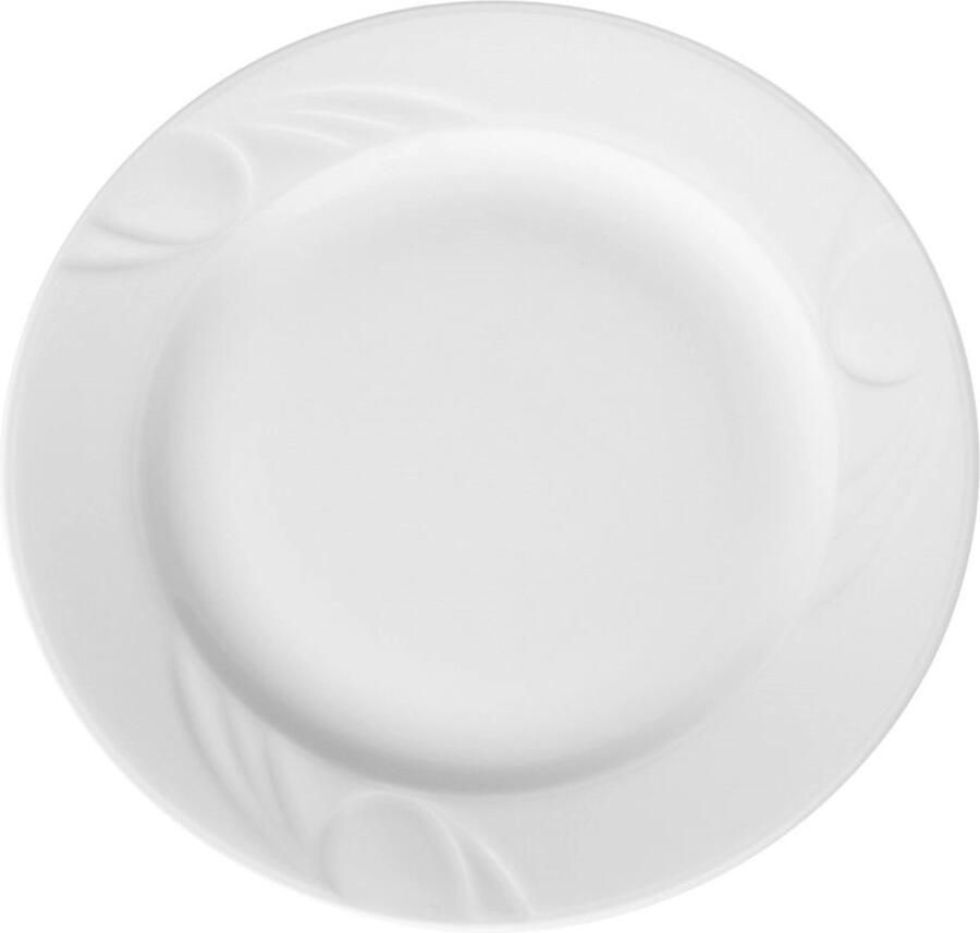 Hendi Plat bord versterkte randen slijtvast porselein 160 mm wit