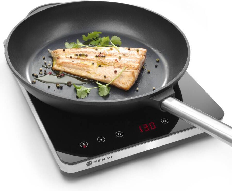 Hendi Inductie Kookplaat Vrijstaand 1 Pits Professionele Elektrische Kookplaat Model: Kitchen Line 2000W