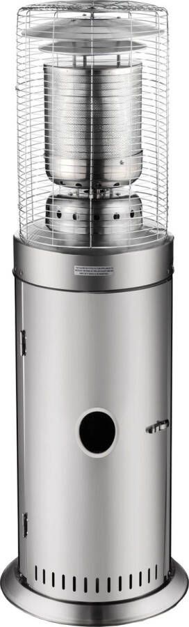Hendi Terrasverwarmer Gas Staand Professionele Lounge Heater Verrijdbaar Propaan Butaan 8 5kW Ø55 6x(H)143cm