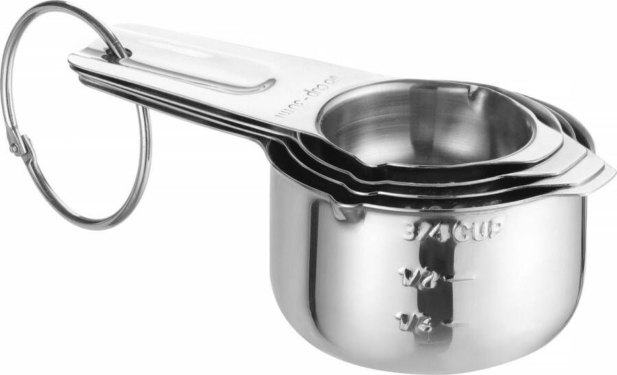Hendi Maatbekers Set van 4 Stuks. 135x80x(H)45mm 596494 Restaurant Hotel Professioneel