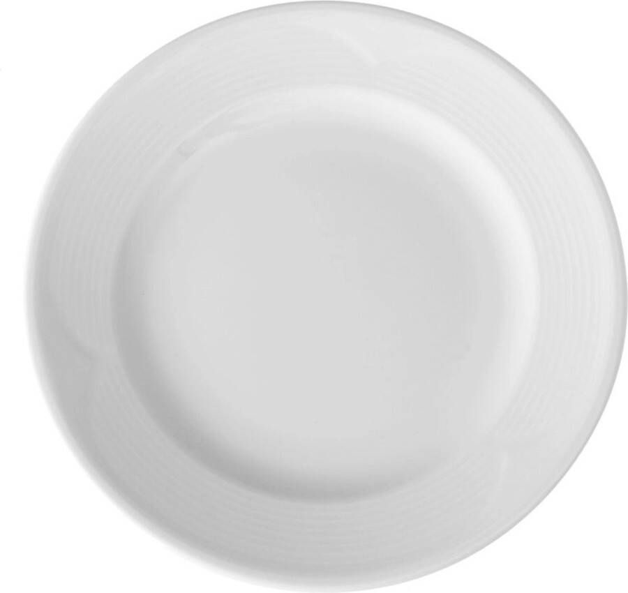 Hendi Plat bord versterkte randen slijtvast porselein 320 mm wit