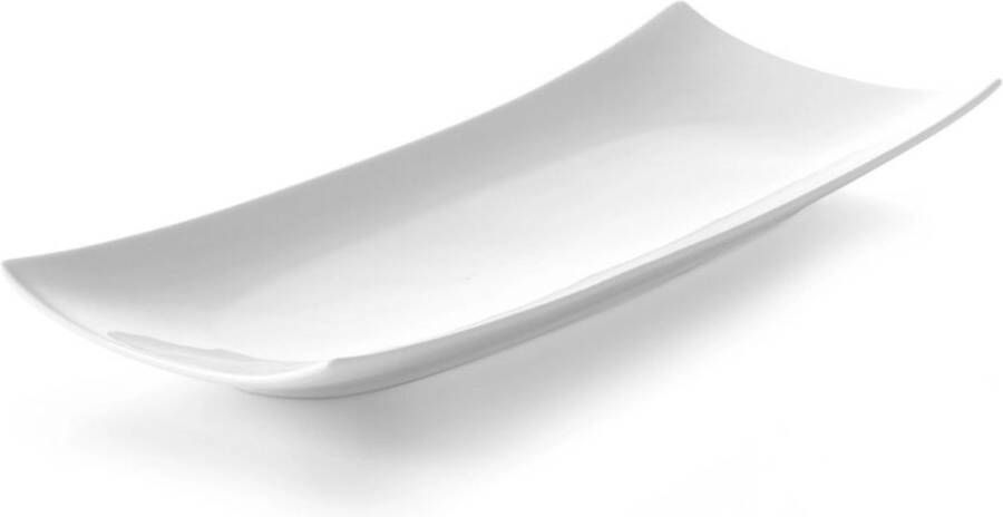 Hendi Rechthoekig bord hard porselein stoot- en slijtvast 352x146x40 mm roomwit