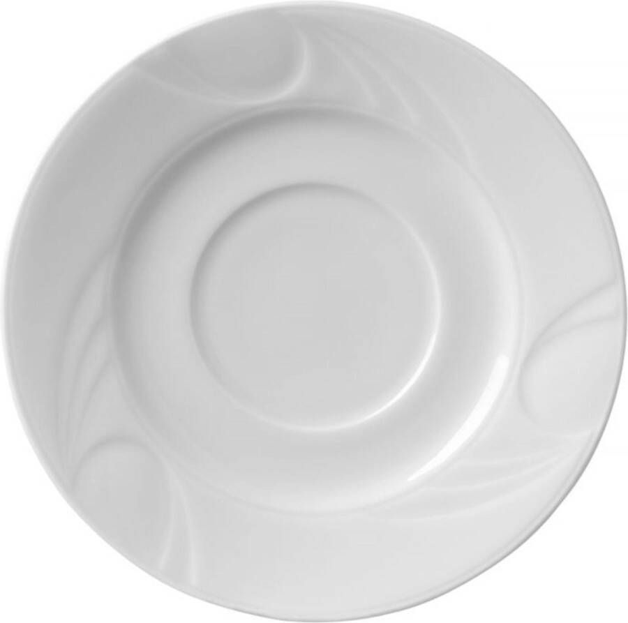 Hendi Schotel voor koffie en cappuccino versterkte randen wit porselein ⌀149 mm