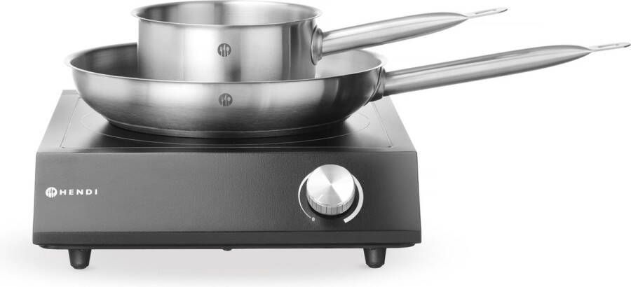 Hendi Set: Inductie kookplaat 3500W + steelpan + koekenpan