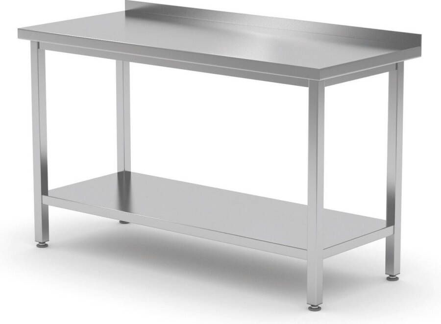 Hendi Werktafel Met Opstaande Rand En Schap 600 Mm Diep Kitchen Line 1200x600x(H)850mm 811474 Horeca & Professioneel