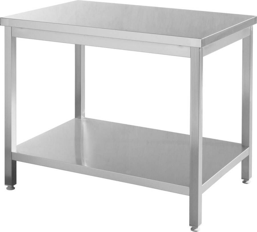 Hendi Robuuste werktafel 360˚ toegankelijk Verstelbare poten 1400x700 mm Roestvast staal
