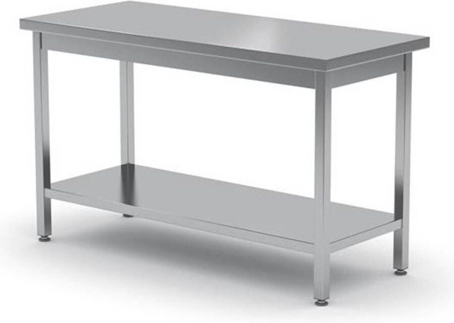 Hendi Werktafel Zware Uitvoering Met Plank 600 Mm Diep Kitchen Line 1400x600x(H)850mm 811535 Horeca & Professioneel