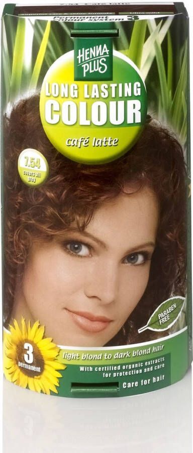 Hennaplus Long Lasting Colours 7.54 Cafe Latte Haarverf