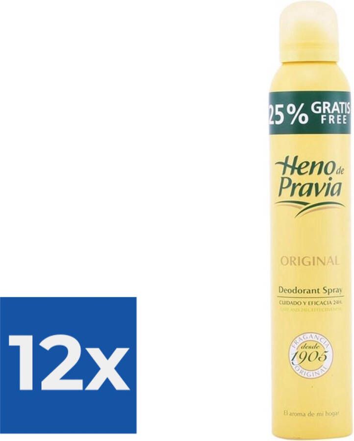 Heno De Pravia Deodorant Spray Original (200 ml) Voordeelverpakking 12 stuks