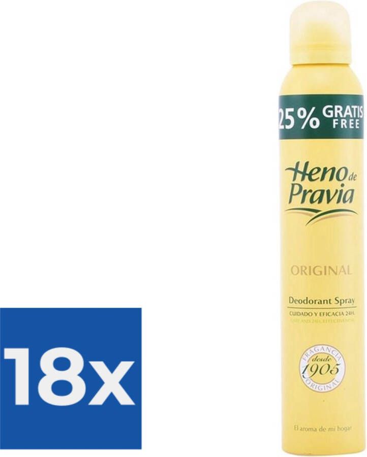 Heno De Pravia Deodorant Spray Original (200 ml) Voordeelverpakking 18 stuks