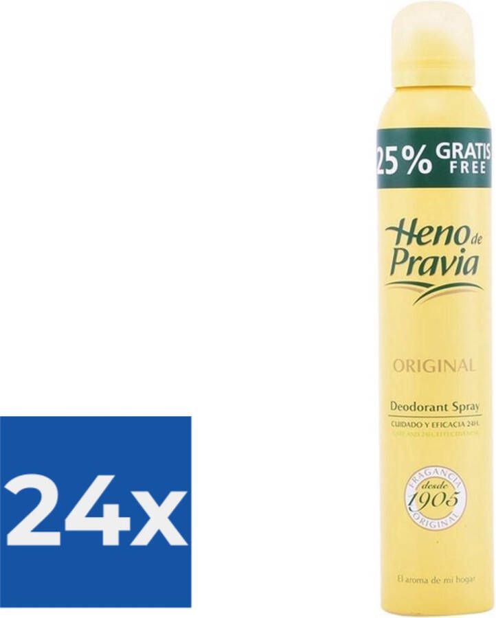 Heno De Pravia Deodorant Spray Original (200 ml) Voordeelverpakking 24 stuks