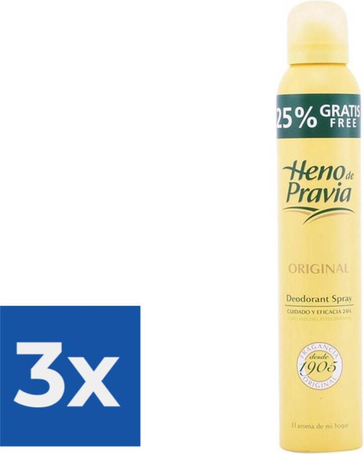 Heno De Pravia Deodorant Spray Original (200 ml) Voordeelverpakking 3 stuks