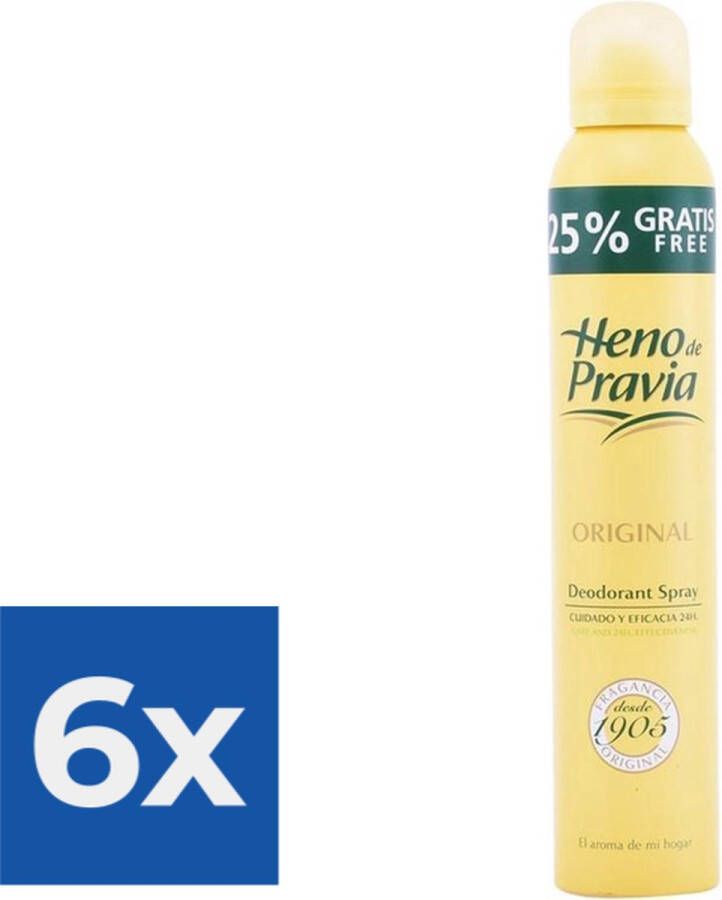 Heno De Pravia Deodorant Spray Original (200 ml) Voordeelverpakking 6 stuks