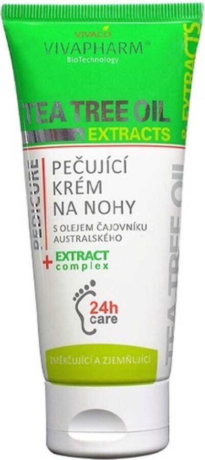 HERB EXTRACT Natuurlijke Voetcrème met Tea Tree Olie 100ml heeft een verzachtende reinigende en ontsteking werende werking. Beschermt tegen schimmels laat de huid vrij van geur en irritatie