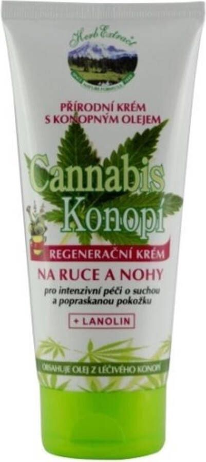 HERB EXTRACT Voetcrème met Cannabis olie 200ml werkt regenererend en ontstekingsremmend zeer geschikt voor de droge en gebarsten huid