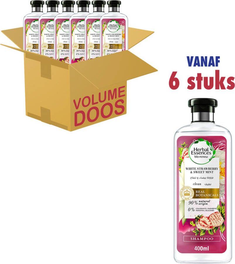 Herbal Essences Shampoo White Strawberry & Sweet Mint (6 x 400ml)