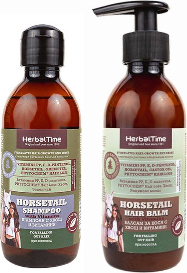 Herbal Time Horsetail Shampoo & Hair Balm Heermoes Shampoo & Haarbalsem Voordeelverpakking Stimuleert Haargroei en Glans 2 x 240ml