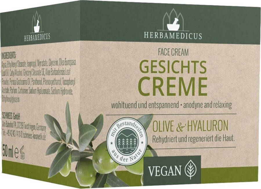 Herbamedicus Face cream 50 ml Day and night cream Olive Gezichtscrème Olijf