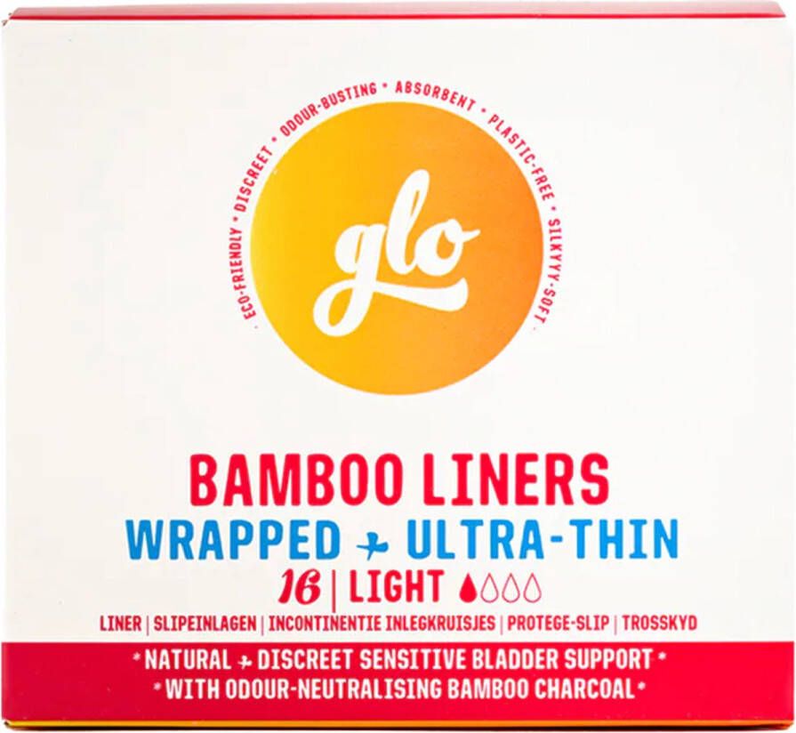 HERE WE FLO GLO 16 bamboe inlegkruisjes voor een licht gevoelige blaas bamboo liners 1 absorptiedruppel