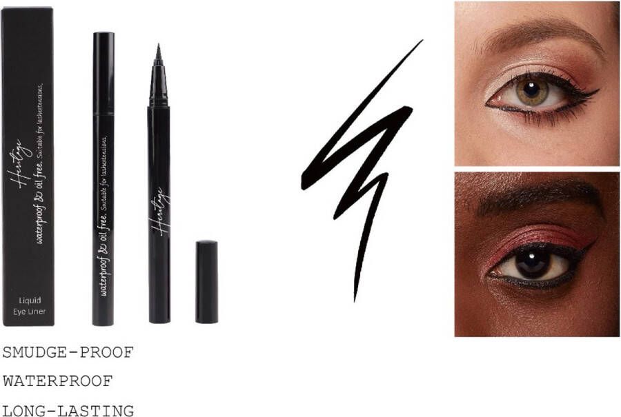 Heritage Waterproof Oil free liquid eyeliner extra long lasting- Olie vrij liquid eyeliner Pen-precisie- jet black-geschikt for Wimperextensions ). Waterproof liquid Eyeliner Pen- oil free liquid eyeliner pen( suitable for lashextensions)