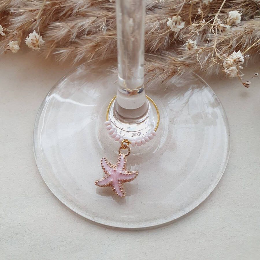 Herken je wijnglas glasmarker beach set wijnglasringen strand goud