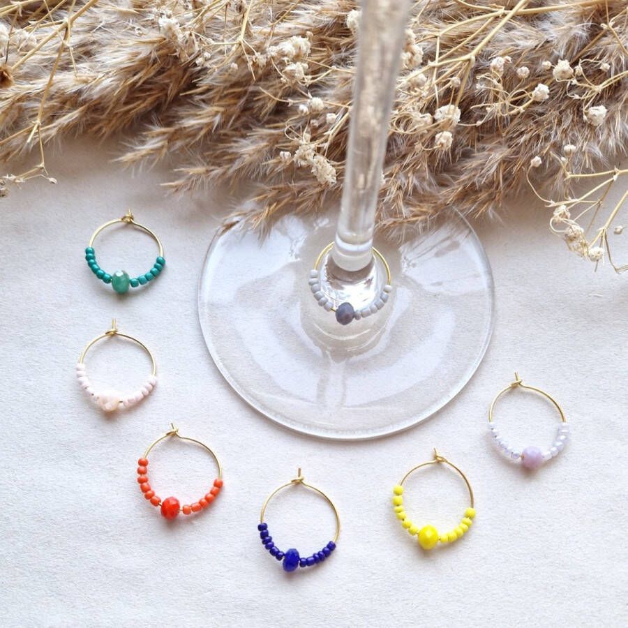 Herken je wijnglas Glassy color glasmarker wijnglasringen kado tip feestdagen