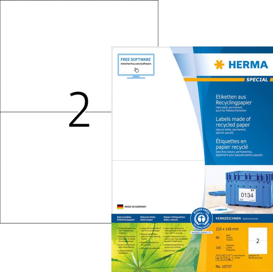 Herma Etiket recycling 10737 210x148mm 160stuks wit