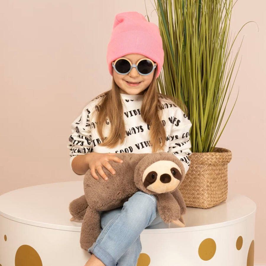 Hermann Teddy Knuffeldier Luiaard zachte pluche stof premium knuffels lichtbruin 48 cm Bosdieren