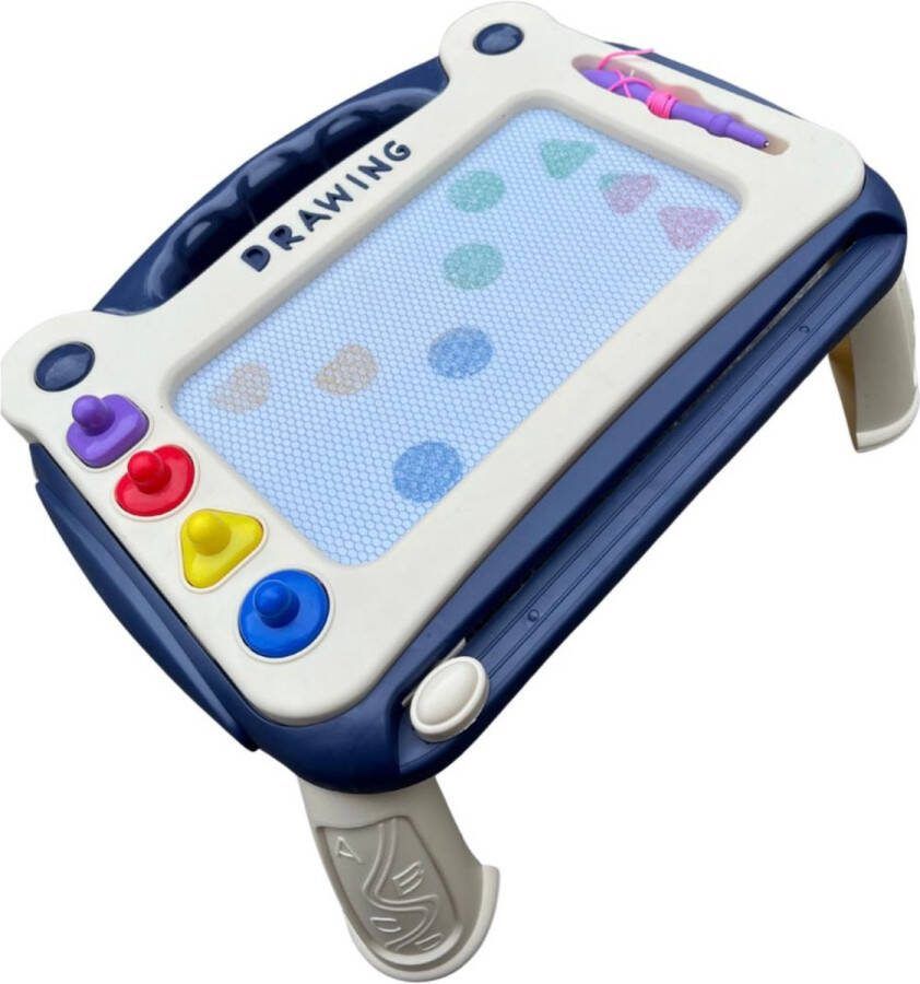 Hermans goods Magnetisch tekenbord (blauw) schrijfbord (speelgoed) kleurbord tekentafel kleurtafel (kinderen vanaf 3 jaar) (kleuren) (tekenen) (fijne motoriek)