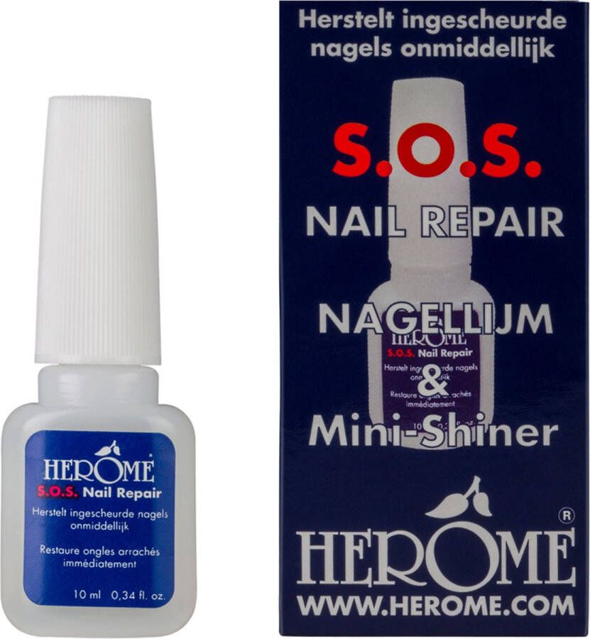 Herome SOS Nail Repair -Repareer eenvoudig Gescheurde Ingescheurde Nagels Nagellijm met Vijl 10ml