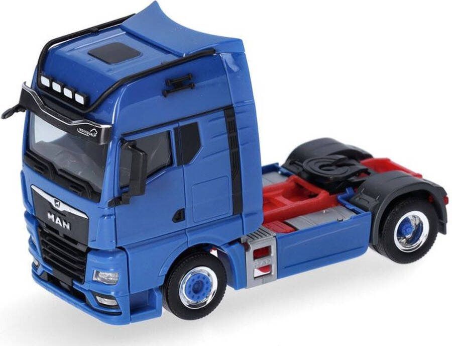 Herpa schaalmodel vrachtwagen MAN TGX GX Individual Lion blauw schaal 1:87 lengte 7cm