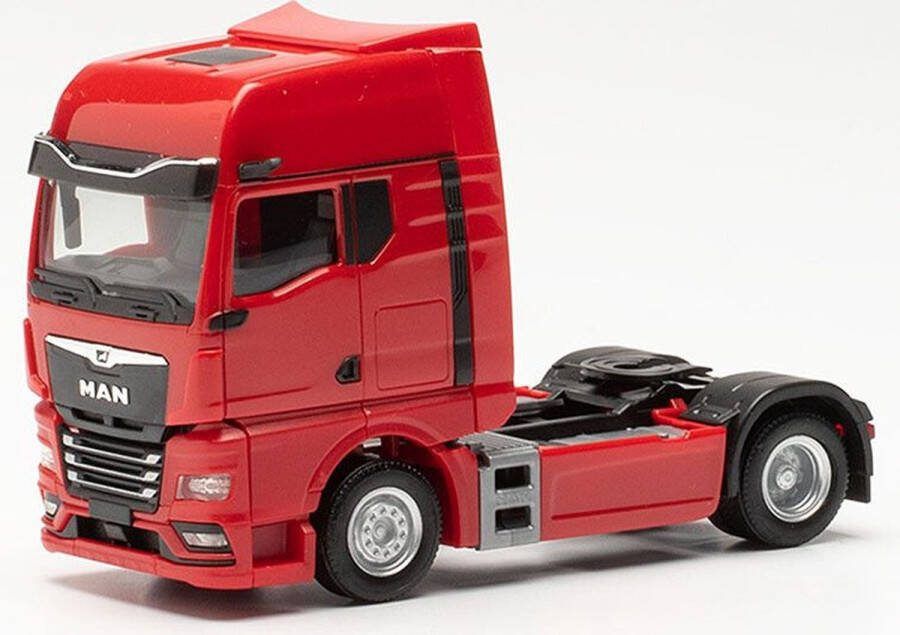 Herpa Schaalmodel vrachtwagen MAN TGX GX (spiegel camera) rood schaal 1:87 lengte 6 5cm